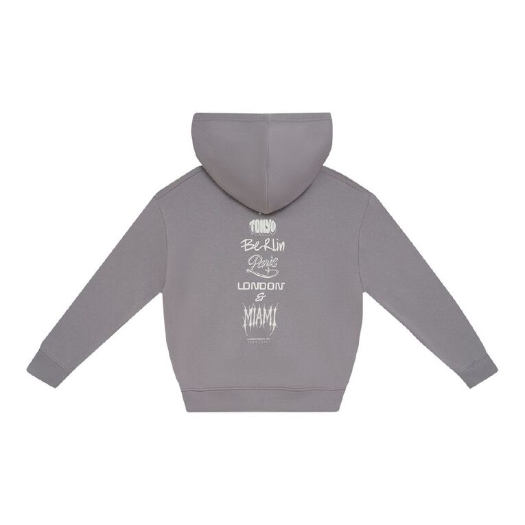 Young Original Print Pullover Hoodie, Brown Light, hi-res