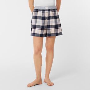 H&H Women's Boyfriend Flanelette Sleep Shorts