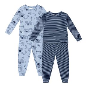 H&H Boy's Ribbed Long Sleeve Pyjamas 2 Pack