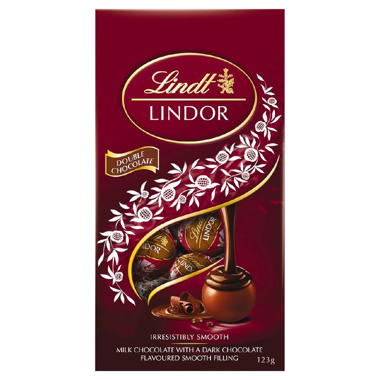 Lindt Lindor Double Chocolate Pouch 123g, , hi-res