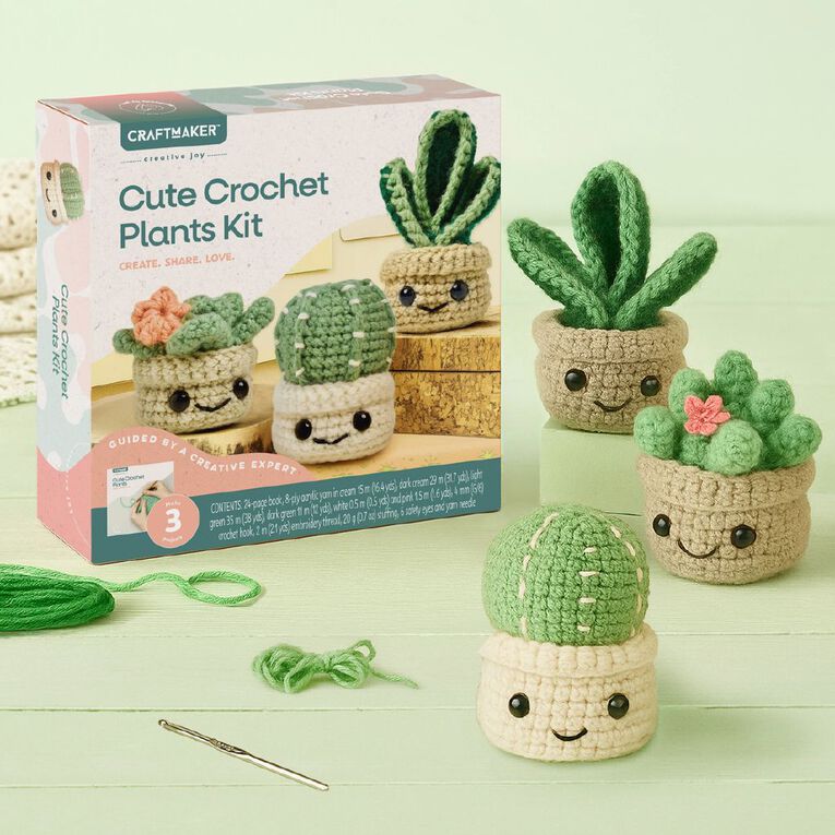 Craft Maker Cute Crochet Plants Kit, , hi-res