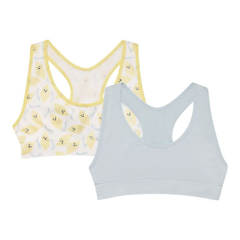 H&H Girls' Seamfree Racer Crop 2 Pack, Yellow Light, hi-res