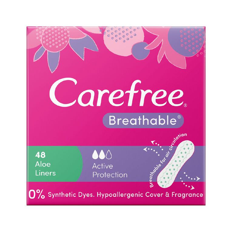 Carefree Breathable Liners Aloe 48 Pack, , hi-res