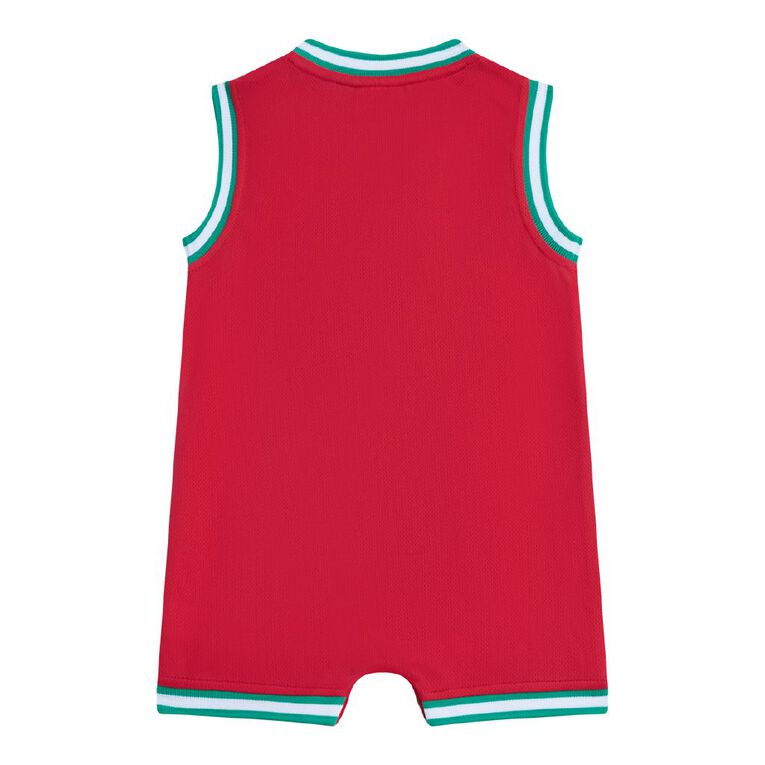 Young Original Babies' Christmas Basketball Romper, Red Mid, hi-res
