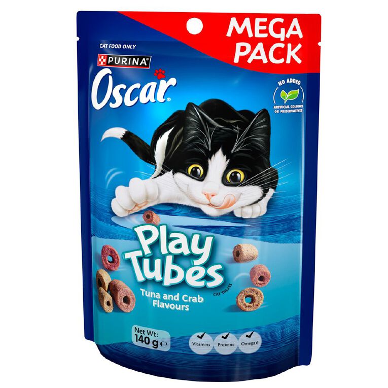 Oscar Playtubes with Tuna & Crab Cat Treats 140g, , hi-res