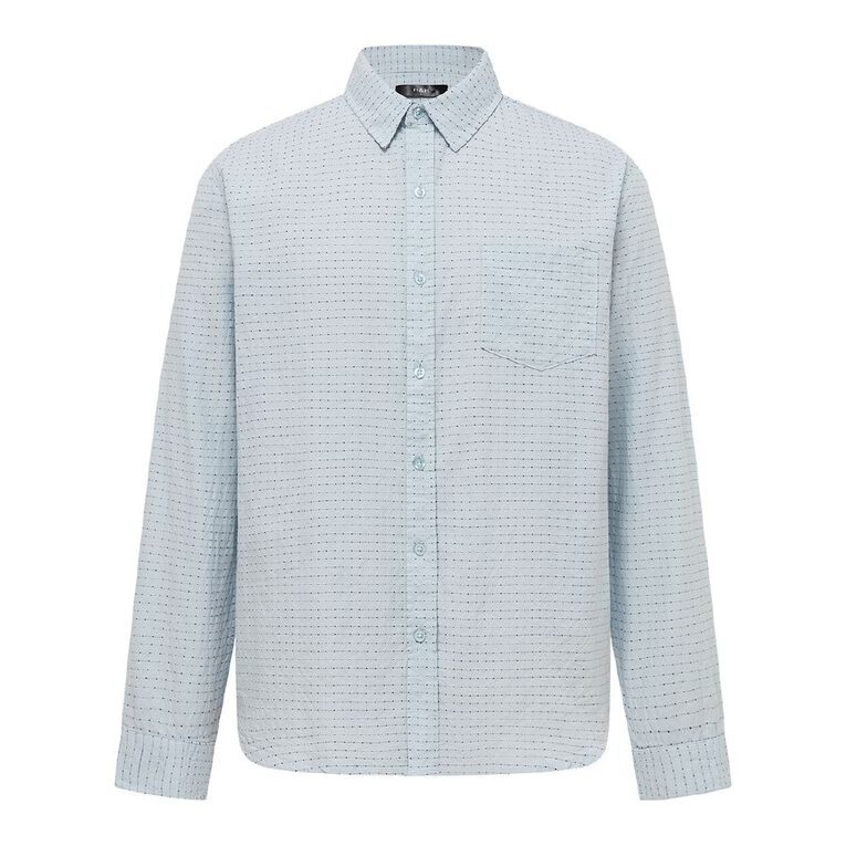 H&H Men's Long Sleeve Dobby Shirt, Blue Light, hi-res