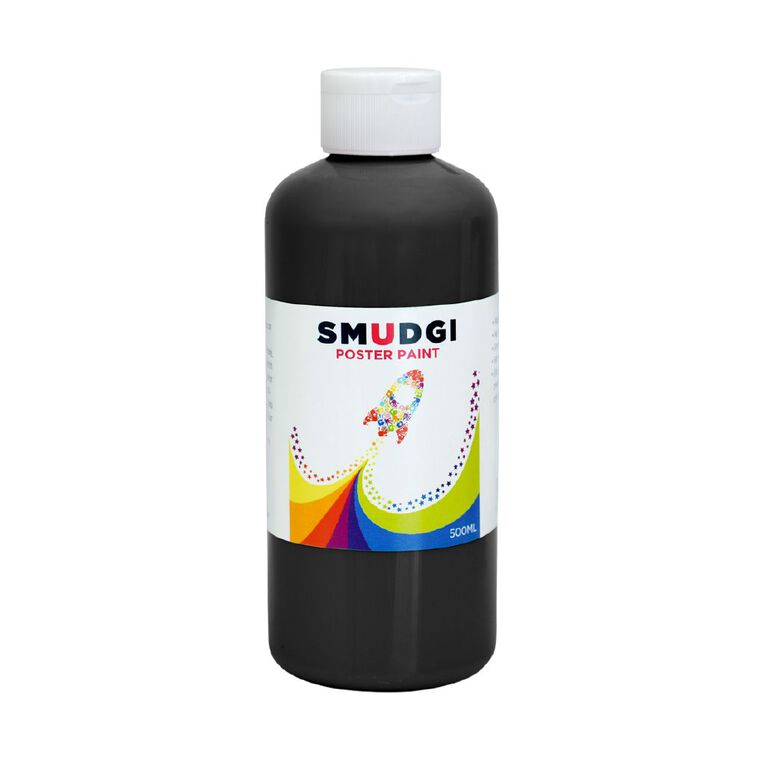 Jasart Smudgi Poster Paint Black 500ml, , hi-res