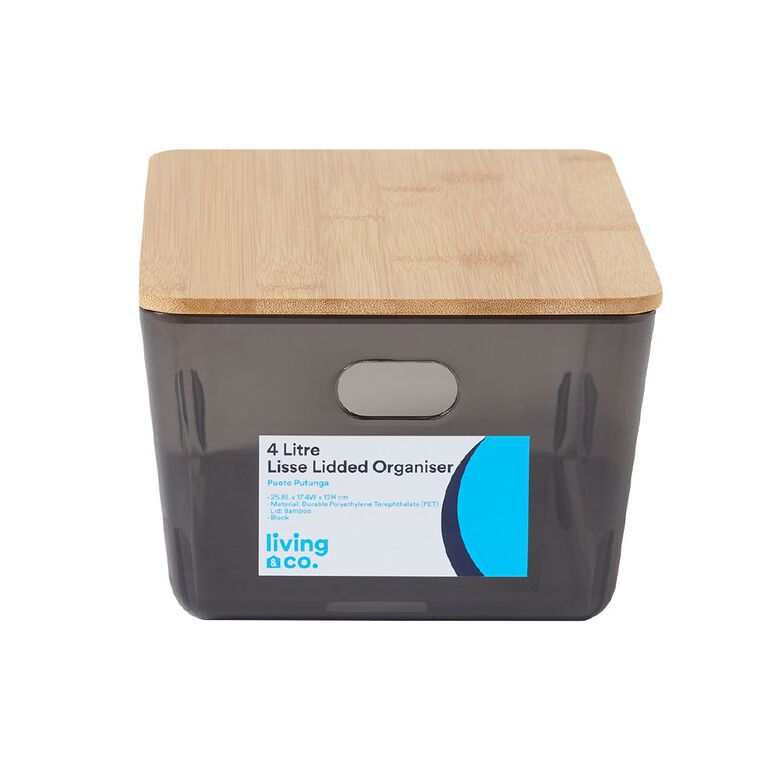 Living & Co Lisse Organiser Black 4L, , hi-res