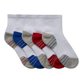 Active Intent Boys' Cushioned Quarter Crew Socks 5 Pack