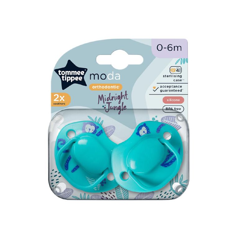 Tommee Tippee Closer to Nature Silicon Soother 0-6 Months 2 Pack, , hi-res