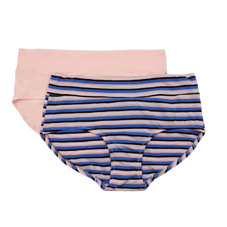 Underworks Women's Smooth Line Midi Briefs 2 Pack, Pink Light S26 NIGHT, hi-res
