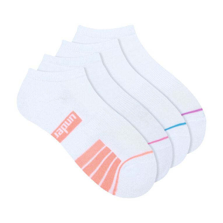 Underworks Women's Low Cut Sport Socks 4 Pack, White2, hi-res
