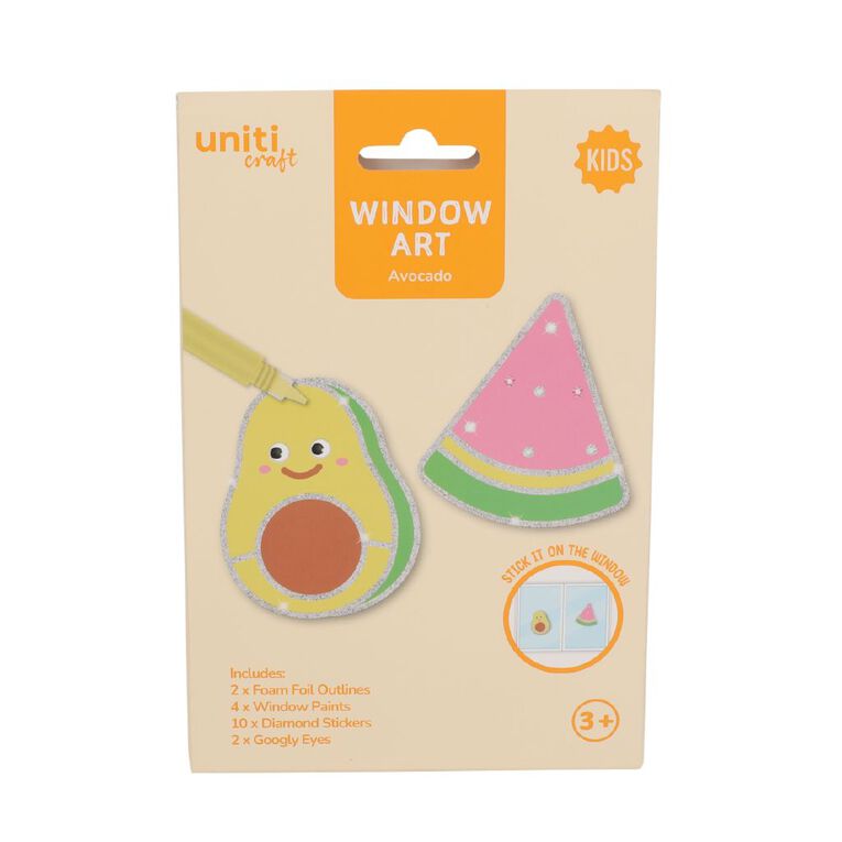Uniti Kids Window Art Craft Kit Avacado, , hi-res