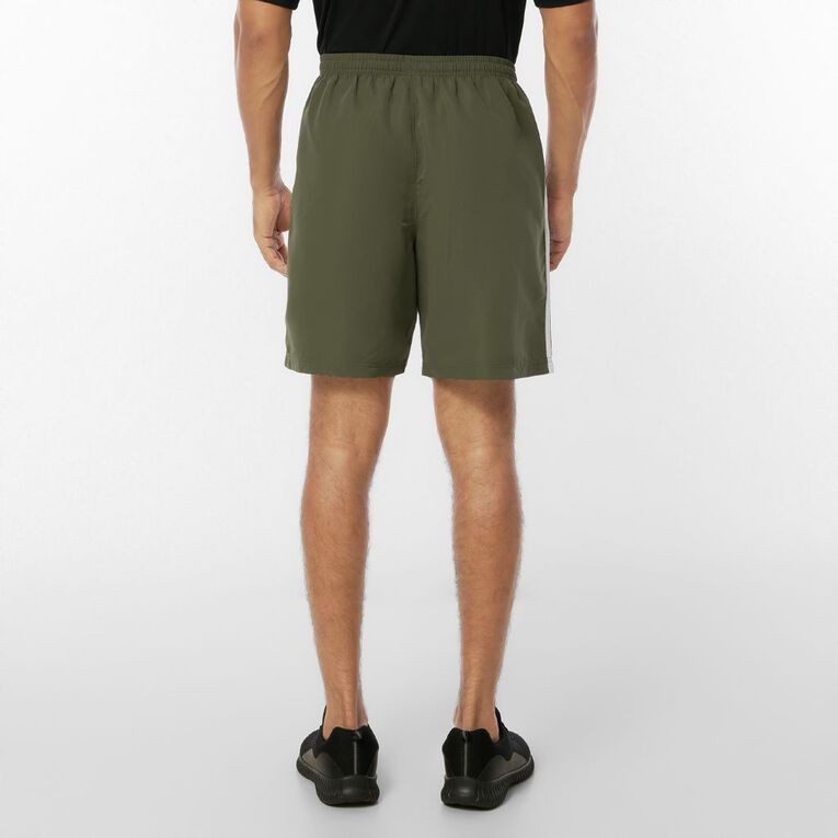 Active Intent Men's Double Striped Shorts, Green Mid, hi-res