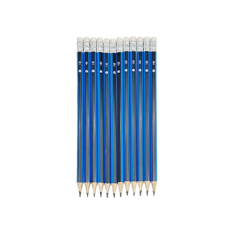 WS HB Pencil with Eraser Tip Black 12 Pack, , hi-res