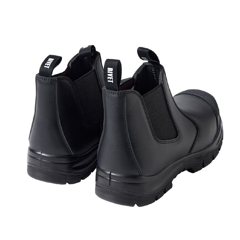 Rivet Men's Recon Steel Toe Work Boots, Black, hi-res