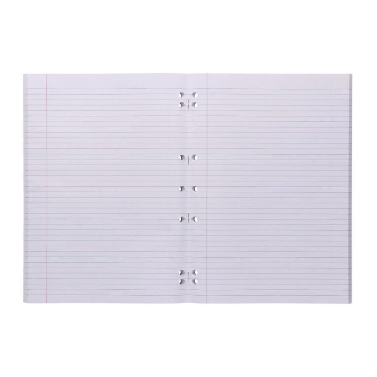 WS Exercise Book 1B8 Extra WA4 7mm Ruled 64 Leaf Punched Red, , hi-res