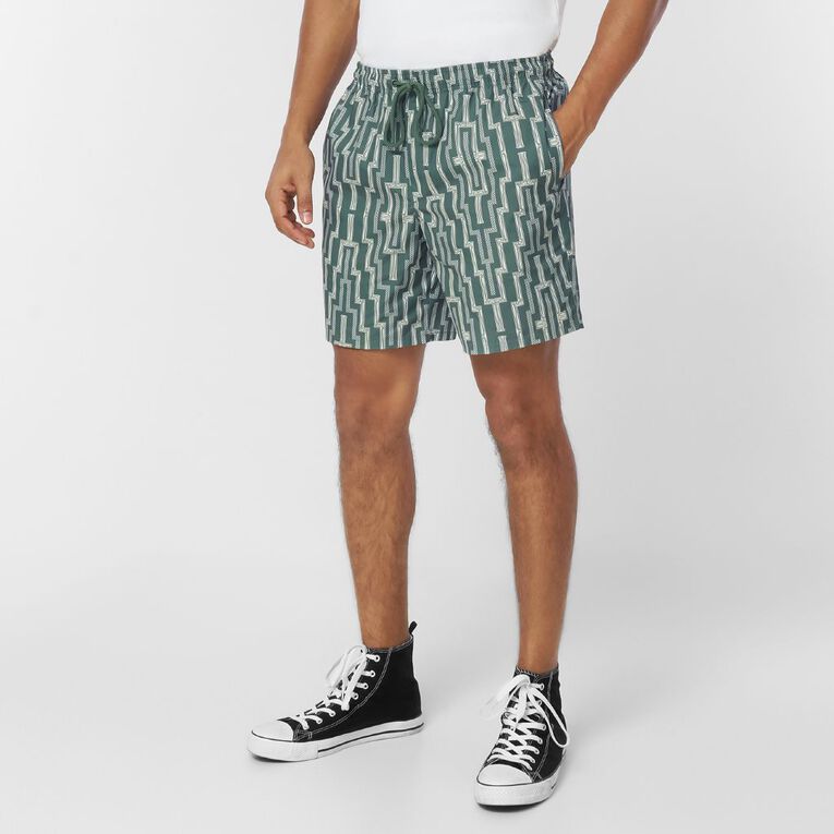 Karanga Ink Men's Shorts, Green Dark, hi-res