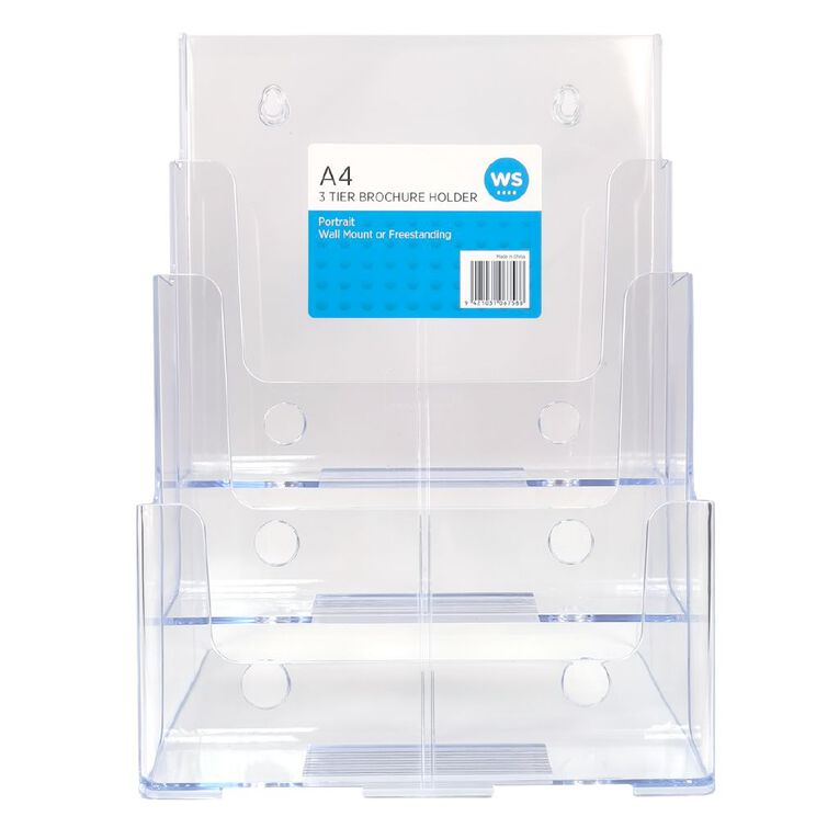 WS Brochure Holder Free Standing Clear A4, , hi-res
