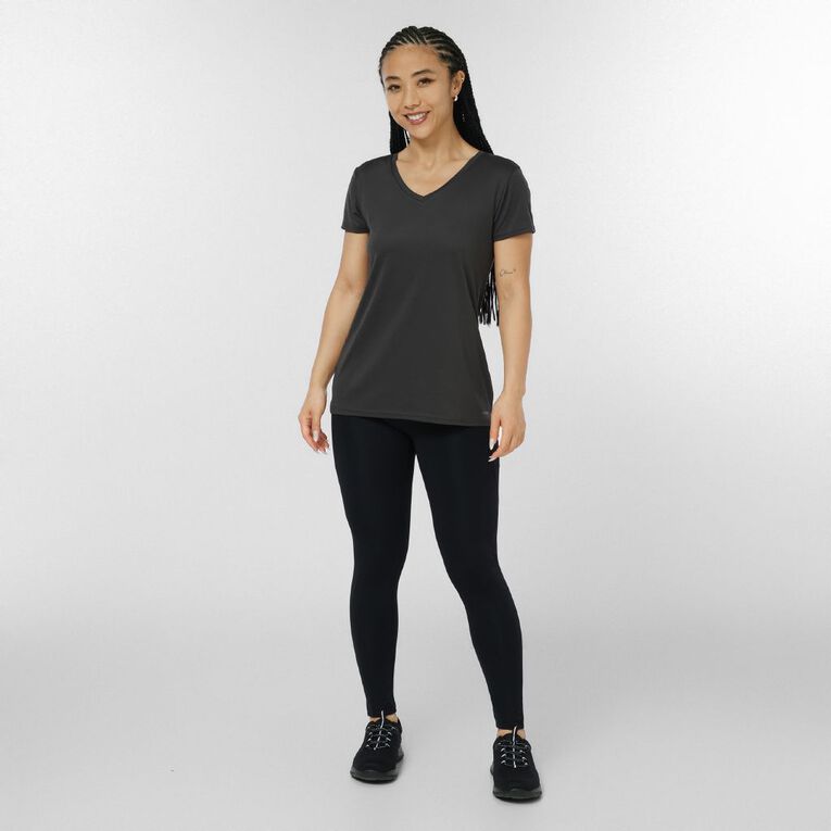 Active Intent Women's Active V Neck Mesh Tee, Grey Dark, hi-res