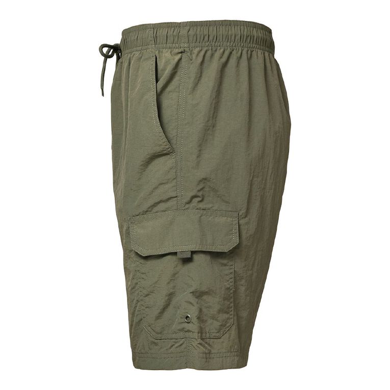 H&H Men's Nylon Cargo Boardshorts, Green Mid, hi-res