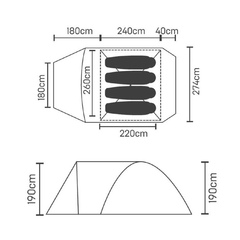 Navigator South Plus Pakiri Connect 4 Person Blackout Tent, , hi-res