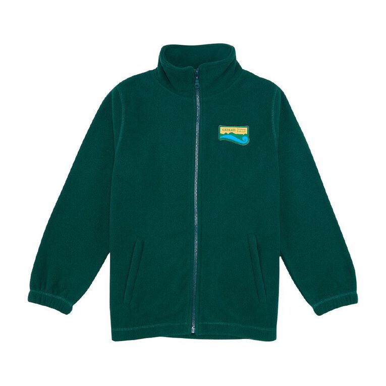 Schooltex Katikati Primary Polar Fleece Jacket with Badge, Bottle Green, hi-res