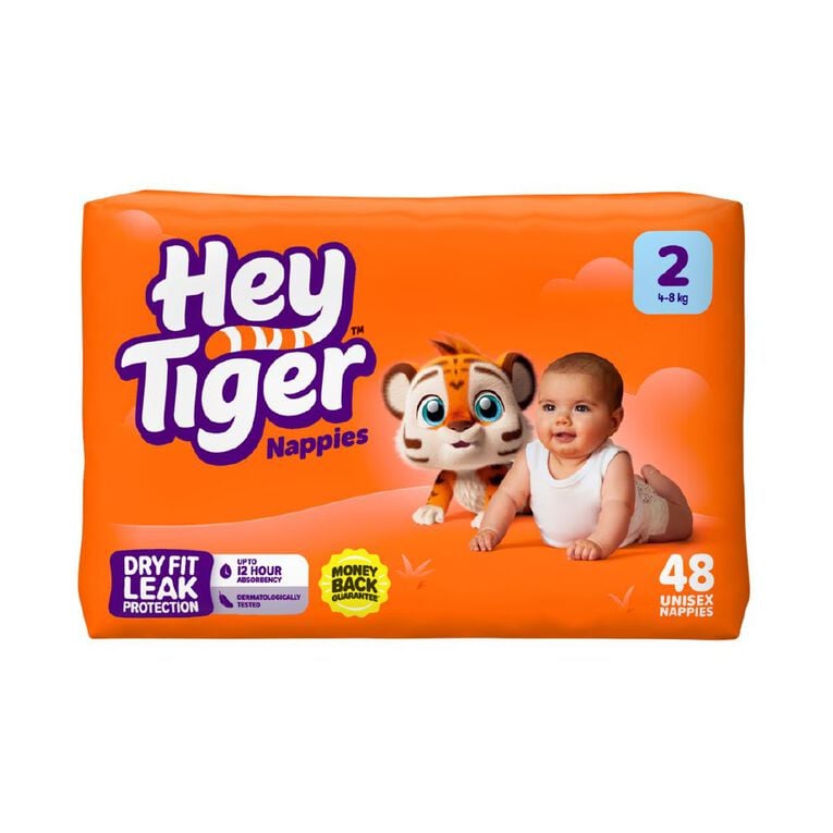 Hey Tiger Nappies Size 2 48 Piece, , hi-res