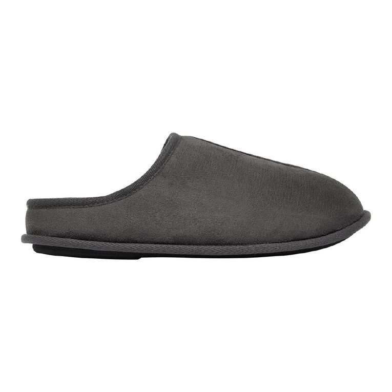 H&H Men's Lewis Scuff Slippers, Grey Dark, hi-res