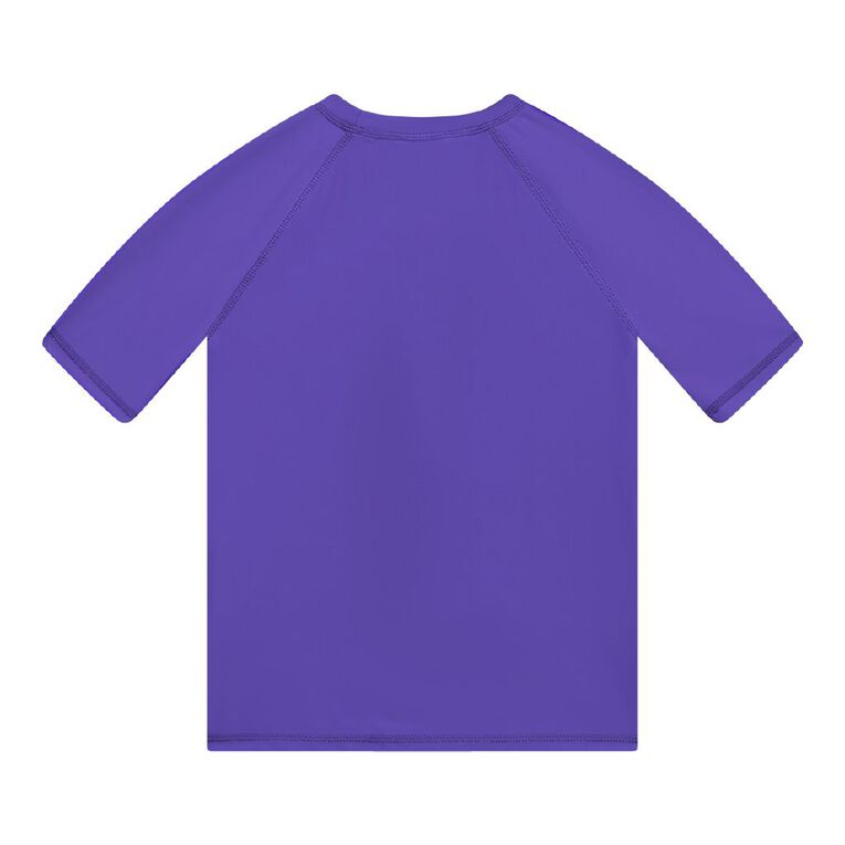 Young Original Short Sleeve Neon Rash Top, Purple Mid, hi-res