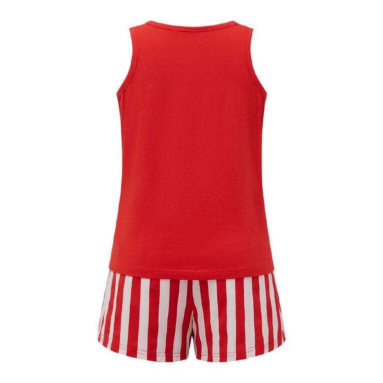 H&H Women's Tank & Shorts Pyjama Set, Red Mid, hi-res
