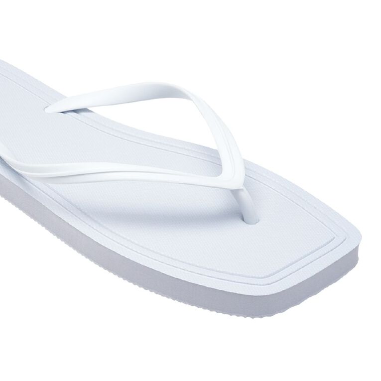 H&H Women's Square Toe Jandal, White, hi-res