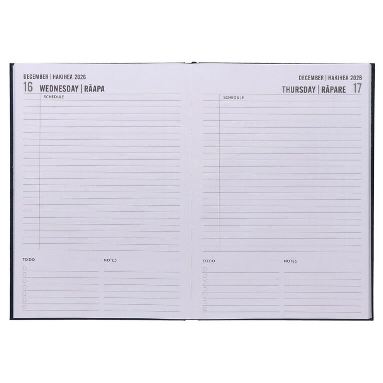 WS Mid Year Diary Navy Date To Page A4 26-27, , hi-res
