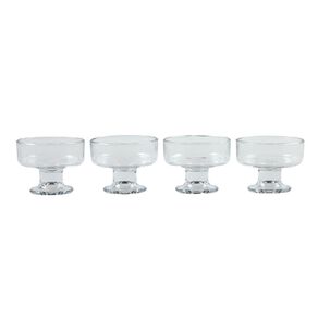 Living & Co Footed Glass Dessert Bowl Clear 4 Pack