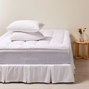 Living & Co Plush Microfibre Mattress Topper 800gsm White Super King
