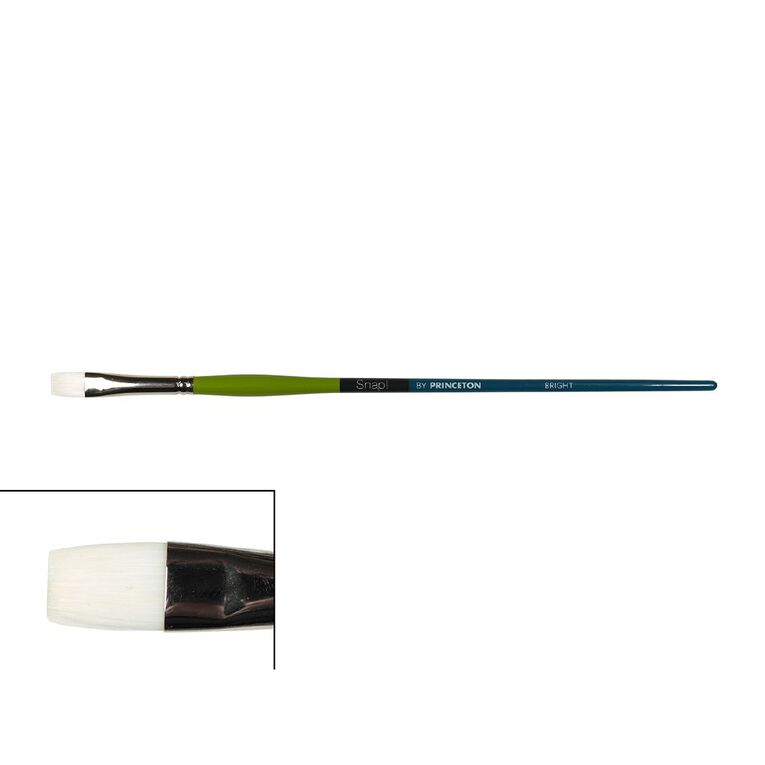 Princeton Snap Brush Long Handle Taklon Bright 6 White, , hi-res