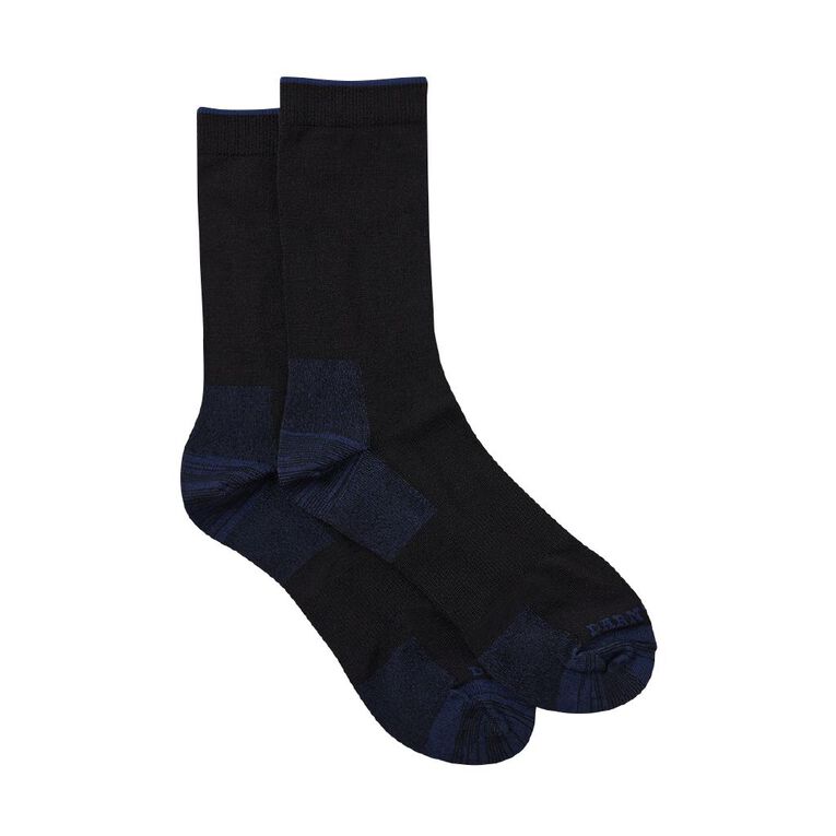 Darn Tough Men's Wool Mix Crew Socks 2 Pack, Black/Blue, hi-res
