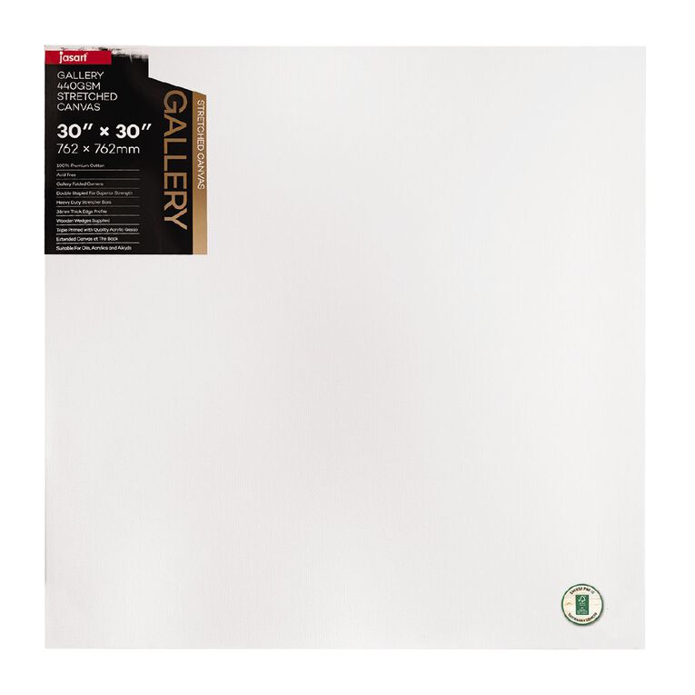 Jasart Gallery 1.5 inch Thick Edge Canvas 30in x 30in White, , hi-res