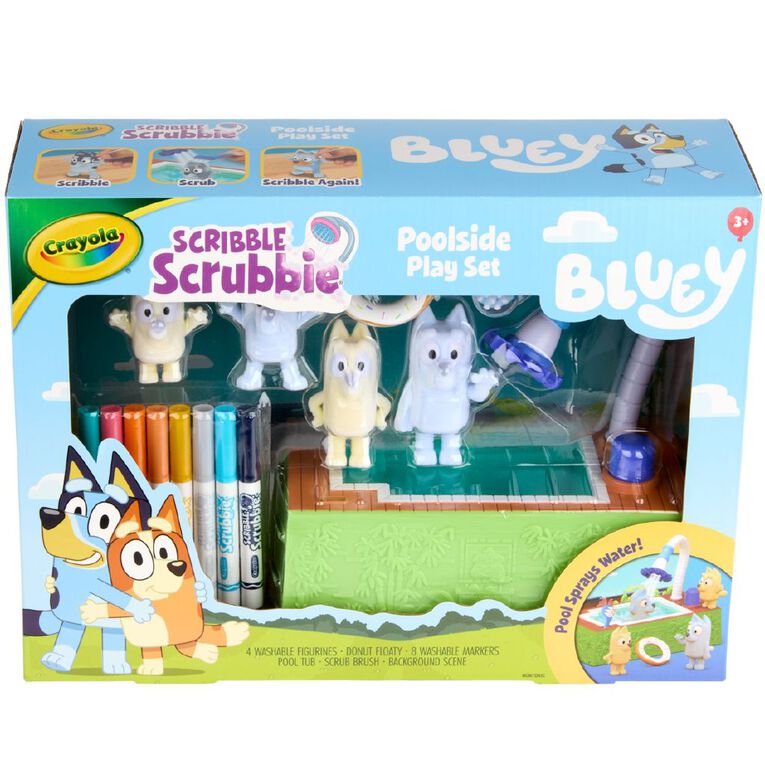 Crayola Scribble Scrubbie Poolside Playset Bluey, , hi-res