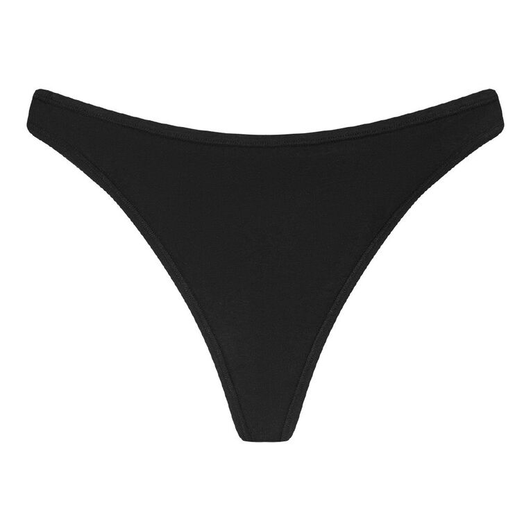 H&H Women's Cotton Comfort G-String, Black, hi-res