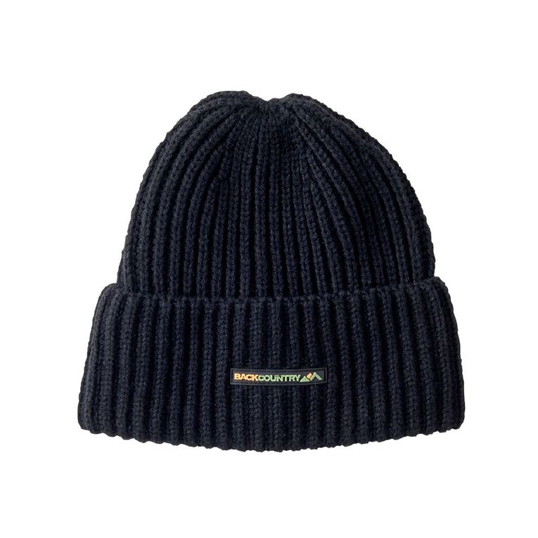 Back Country Adults' Rib Beanie, Black, hi-res
