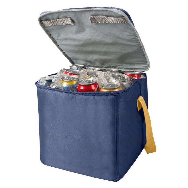 Living & Co Cooler Bag 20 Litre Navy Blue with Yellow Top, , hi-res
