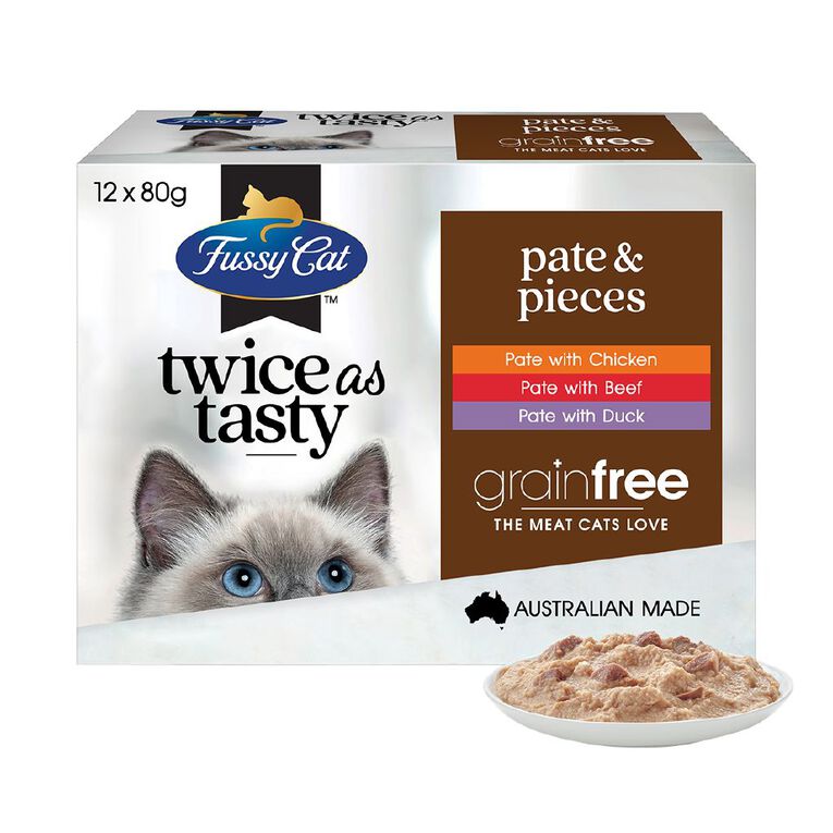 Fussy Cat Twice as Tasty Pate & Pieces 12x80g, , hi-res