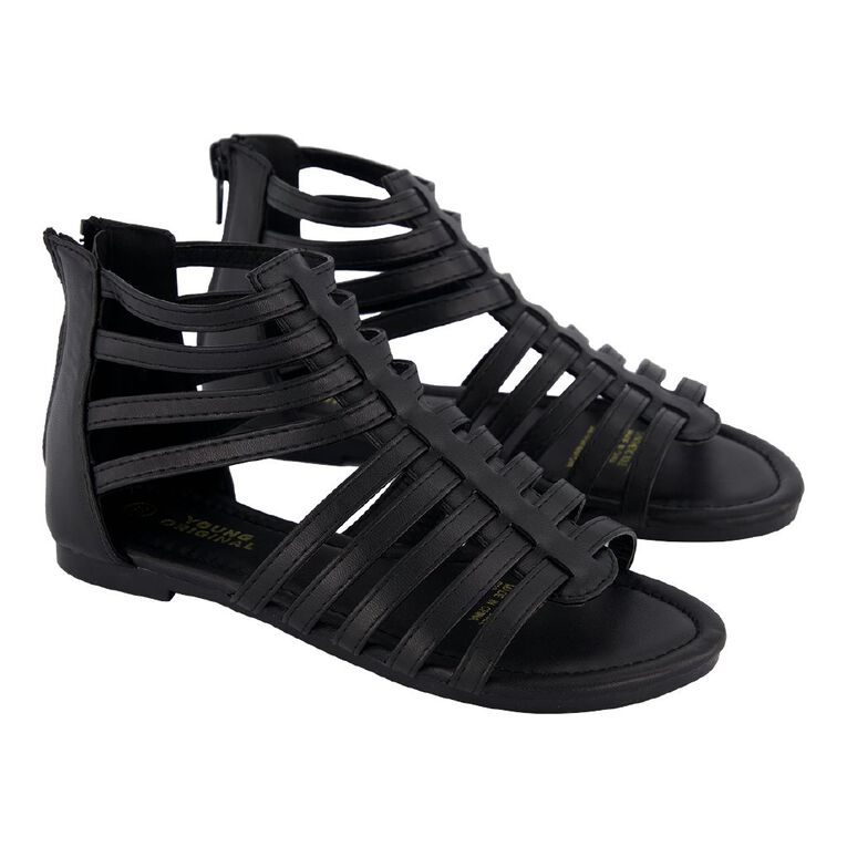Young Original Senior Kids' Gladiator Sandals, Black, hi-res