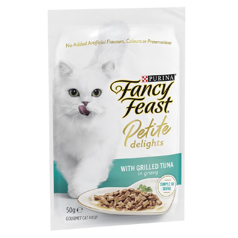 Fancy Feast Petite Delights Tuna Grilled Wet Cat Food Pouch 50g, , hi-res