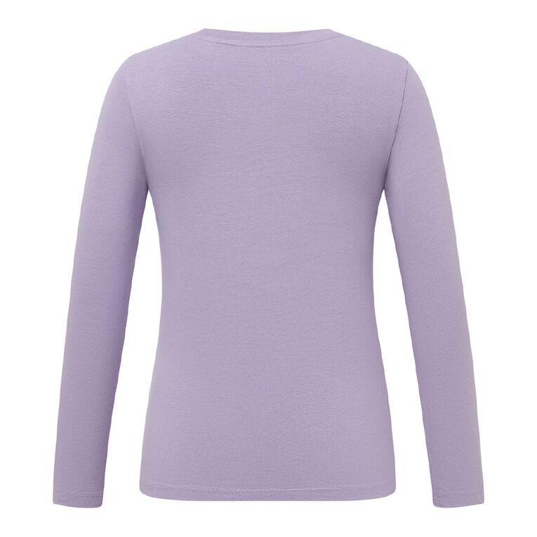 H&H Women's Stretch Long Sleeve Scoop Neck Tee, Purple Light, hi-res