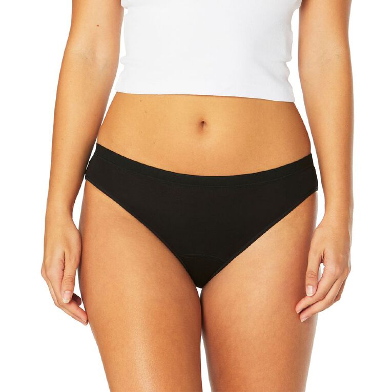 Love Luna Women's Period Bikini Briefs, Black, hi-res