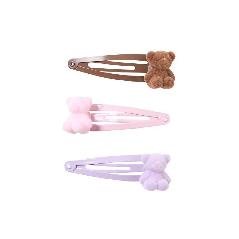 Poppi Hair Clips Teddy Brown Mid 3 Pack, , hi-res