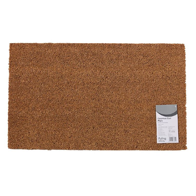 Living & Co Coir Doormat Plain Natural 45cm x 75cm, , hi-res