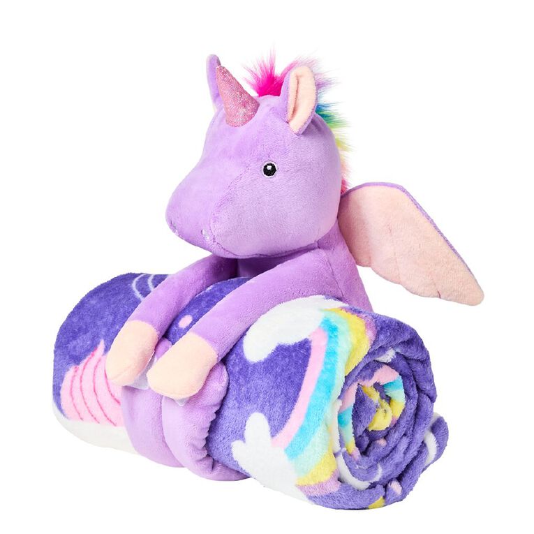 Living & Co Kids Blanket Buddy Unicorn Purple Mid One Size, , hi-res